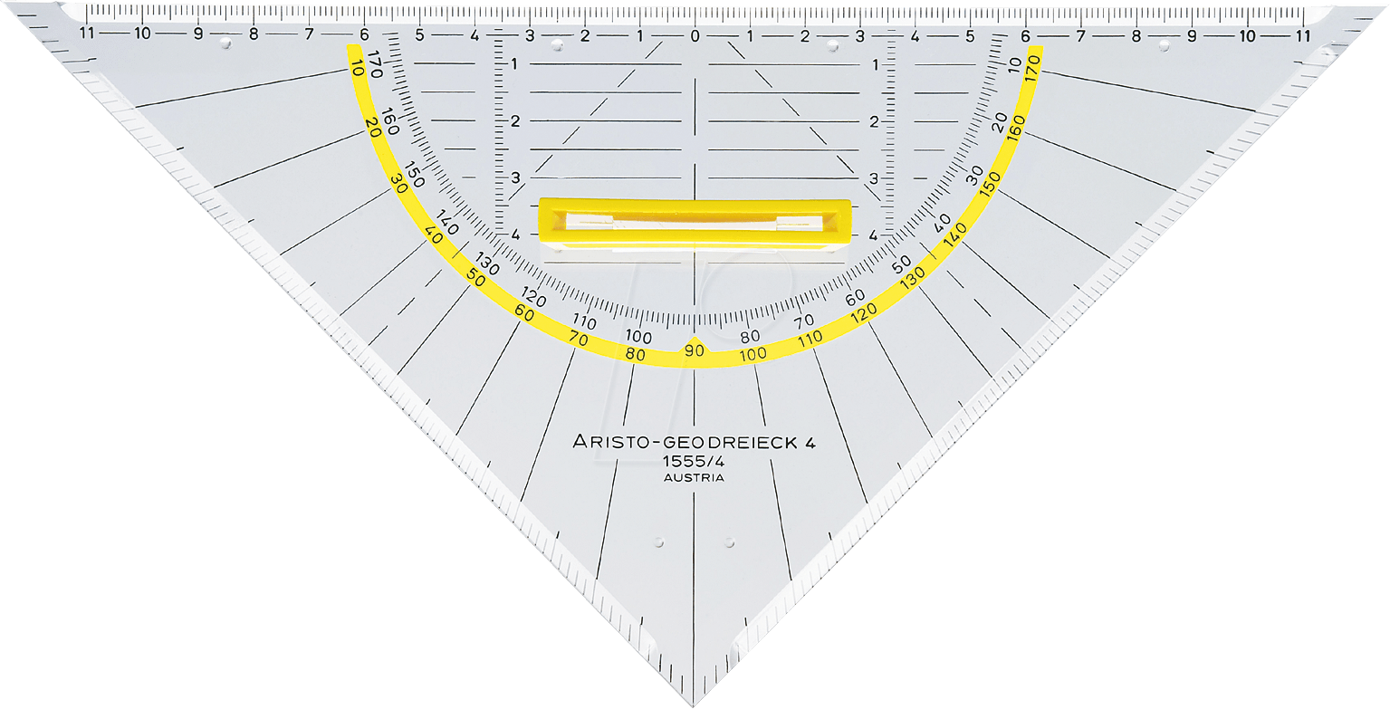 AR 1555/4 - Geodreieck, Hypotenuse-Länge 250 mm, mit Griff