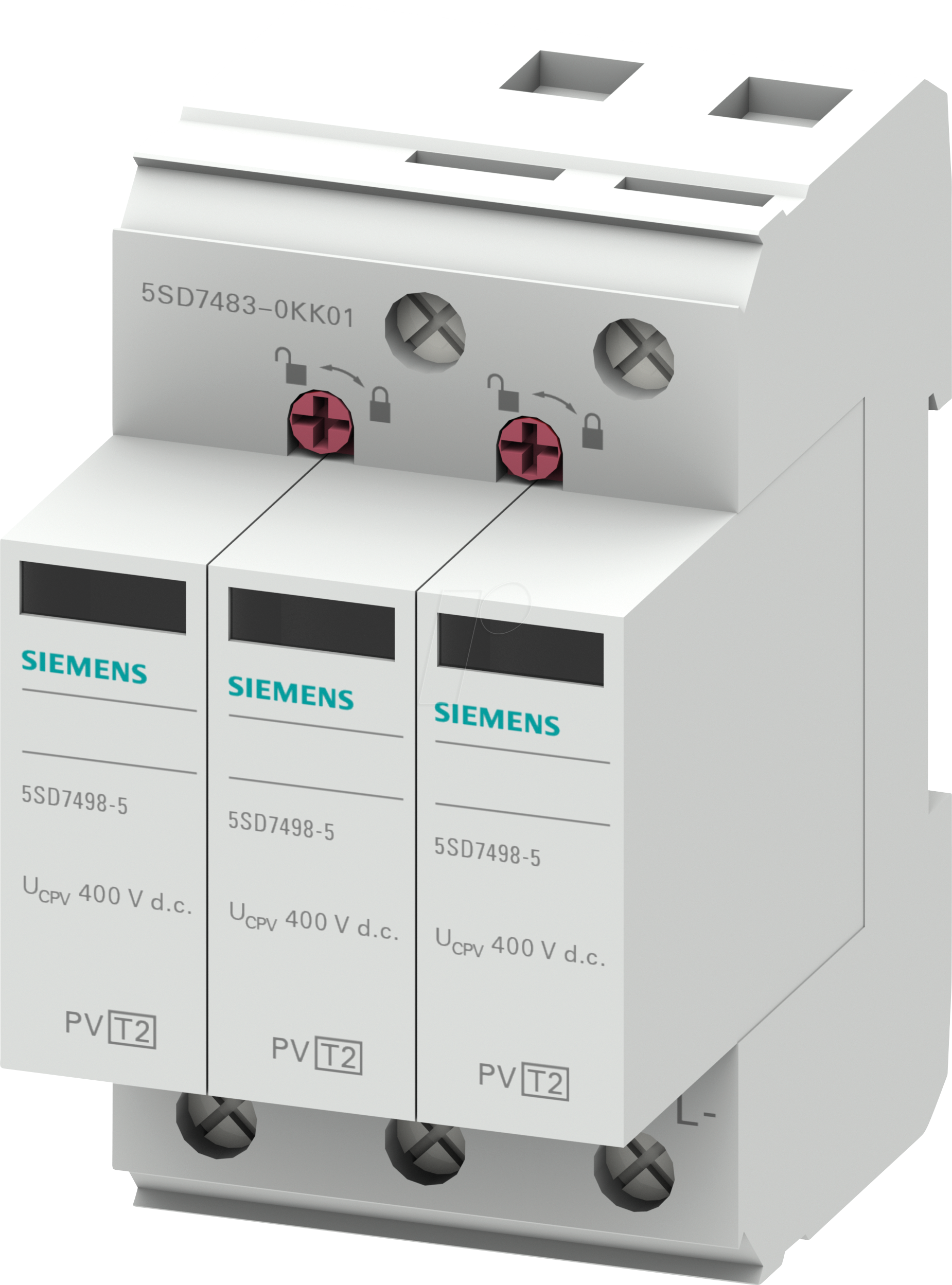 SIE 5SD74 600 - Photovoltaik-Ableiter, 2+V Schaltung, 600 V DC