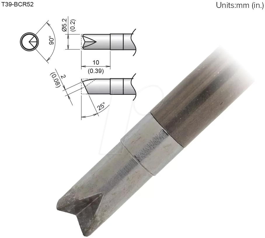 HAK T39-BCR52 - Aktiv-Lötspitze T39-BCR52, 5,2 mm, rille