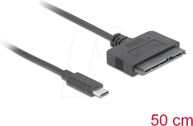 DELOCK 63803 - Konverterkabel USB-C zu 22 Pin SATA 6 Gb/s, 50 cm
