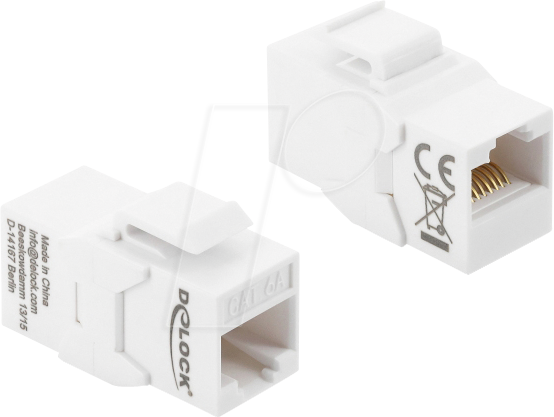 DELOCK 90991 - Keystone Modul Kupplung RJ45 Buchse zu RJ45 Buchse Cat.6a, unges