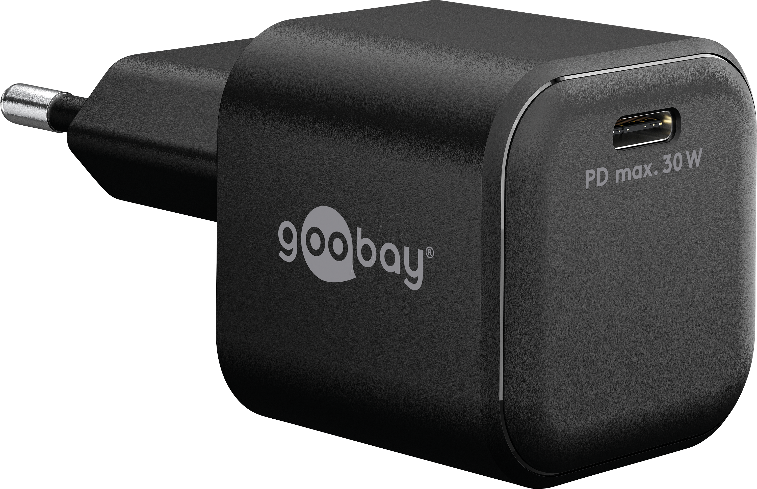 GOOBAY 79152 - USB-Ladegerät, 30 W, GaN, 1x USB-C, schwarz