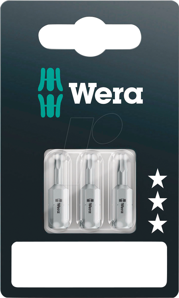 WERA 05073052001 - Innensechskant-Bits, 3 x 25 mm, 2-teilig