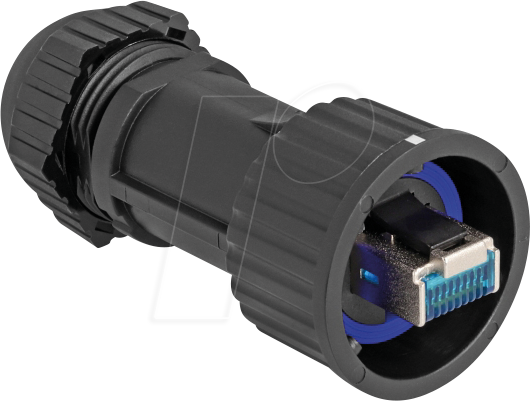 DELOCK 67049 - RJ45 Stecker, Cat.6a, mit Durchführungskupplung, IP68