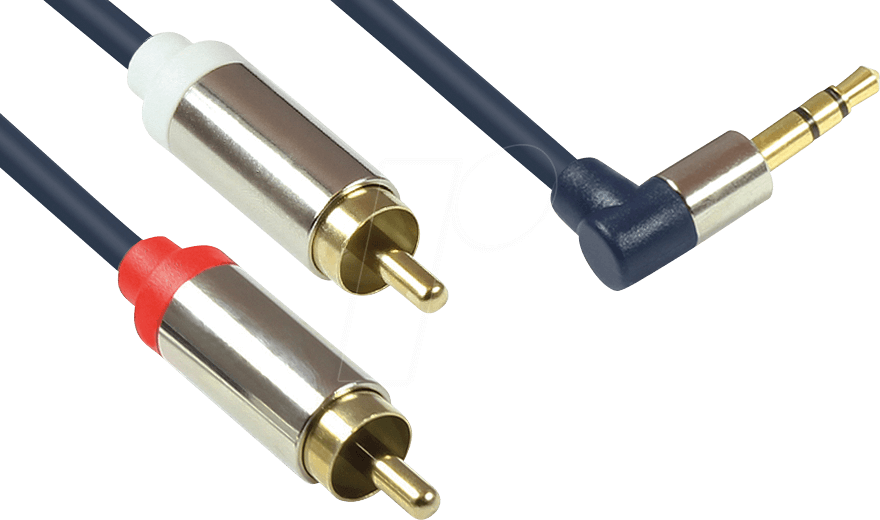 GC M0063 - Audio Kabel, 3,5 mm Klinkenstecker auf 2x Cinch, 1 m