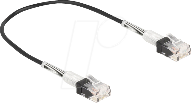 DELOCK 80387 - Patchkabel Cat.6A UTP Slim 0,3 m schwarz