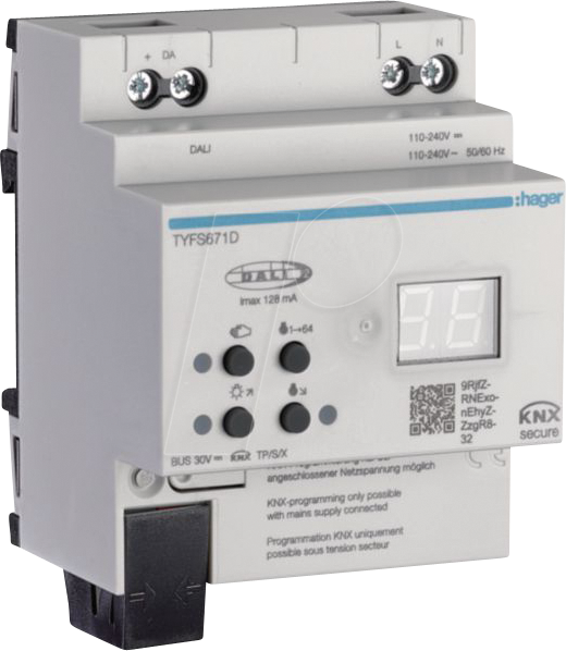 HAGER TYFS671D - KNX/DALI 2 Gateway, Secure, 1 Fach