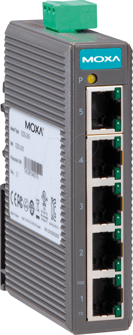 MOXA EDS-205 - Switch, 5-Port, Fast Ethernet