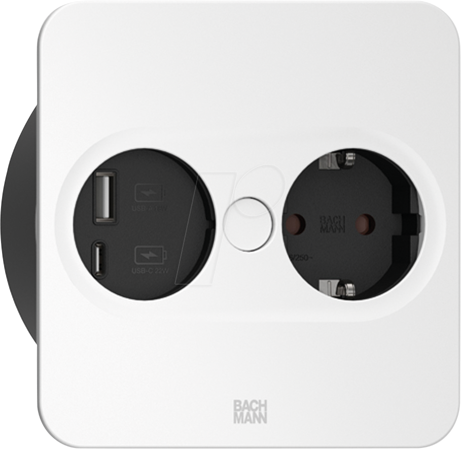 BACH 946.205 - TWIST 2 Steckdoseneinheit, 1-fach, USB A&C 22W