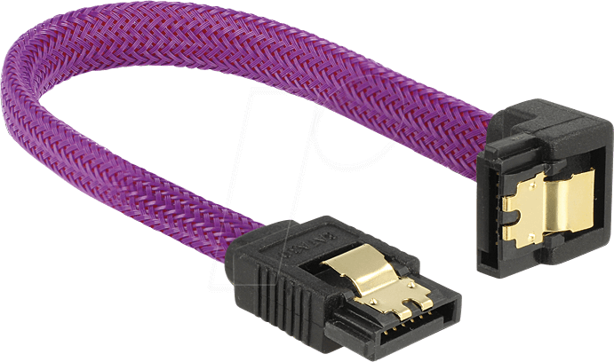 DELOCK 83693 - Kabel SATA 6Gb/s 10cm violett un/ge Metall