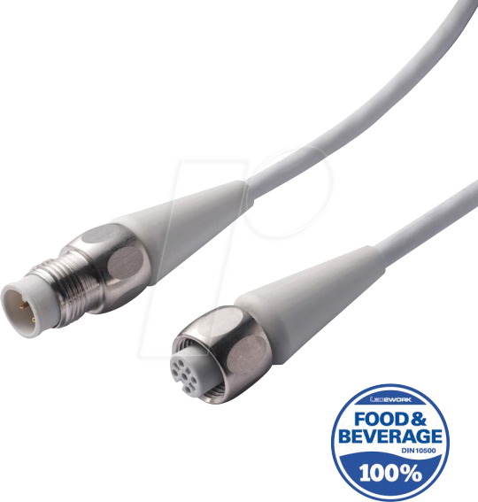 L2W 201100-01 - F+B Sensor Kabel, 5 m, M12 Stecker/M12 Buchse, A-kodiert, für 24