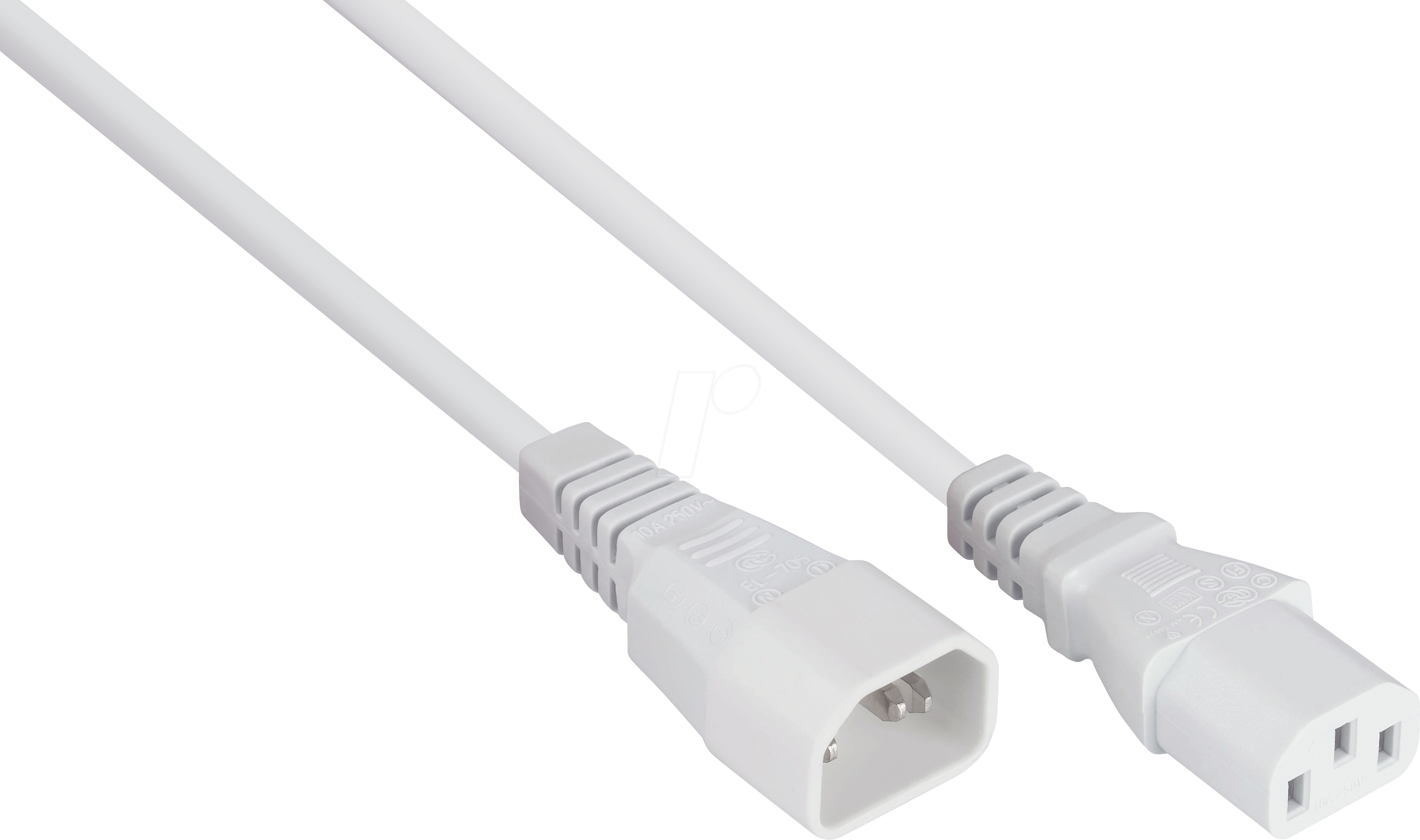 KM SK1430-W020 - Kaltgeräteverlängerung Kaltgeräte-Stecker C14 an Buchse C13, 2m