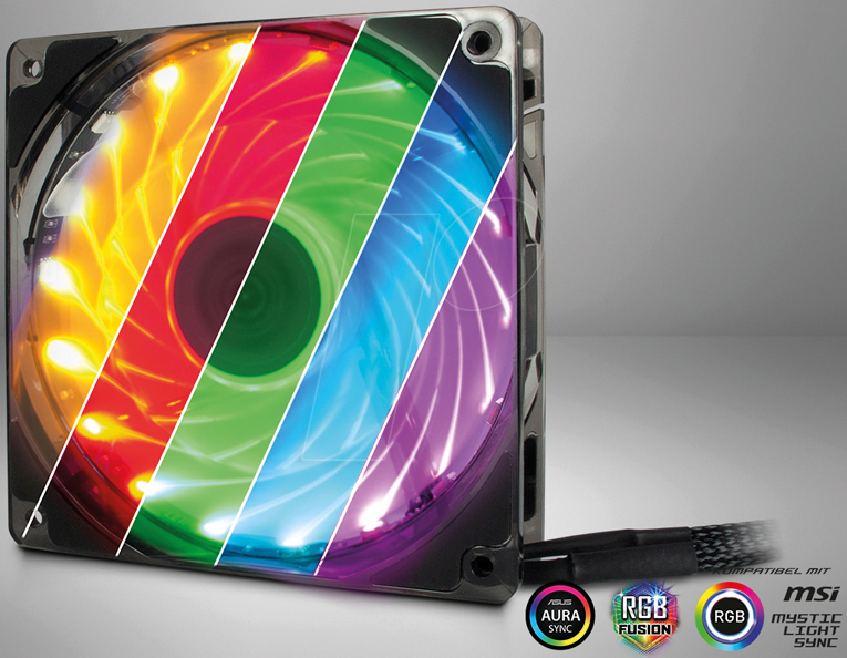 IT88885454 - Inter-Tech Gehäuselüfter L-12025 AURA RGB, 120 mm