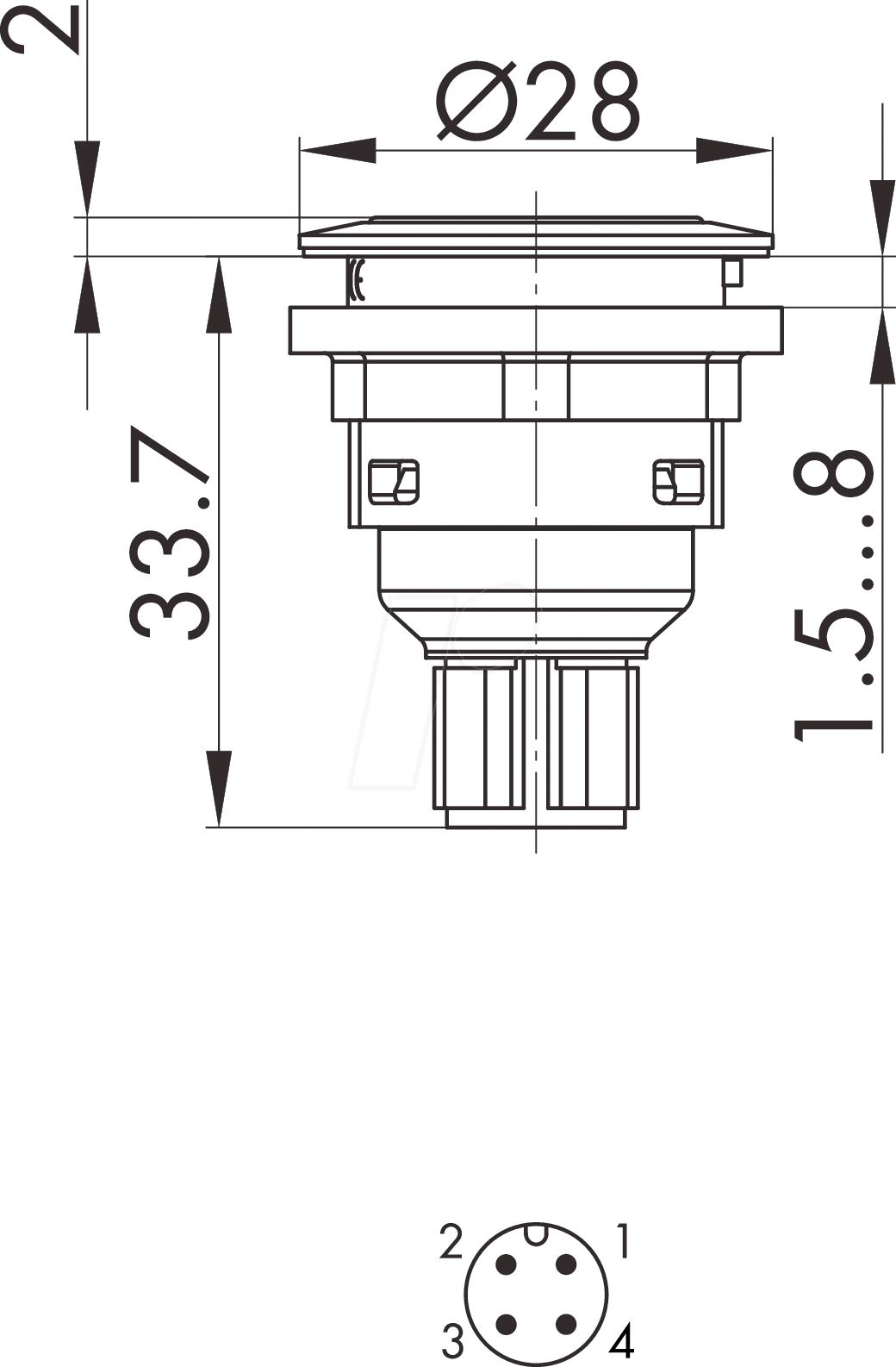 SVATOIC008 - Drucktaster - 1 Ö + 1 S, Edelstahl
