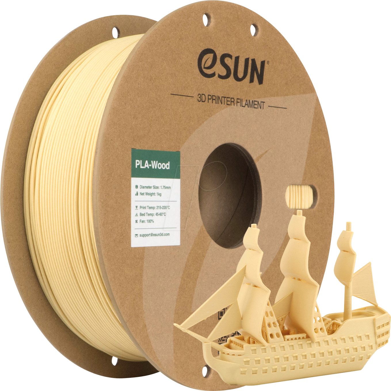 ESUN 72241817 - Filament, PLA-Wood, 1,75 mm, natur, 1 kg