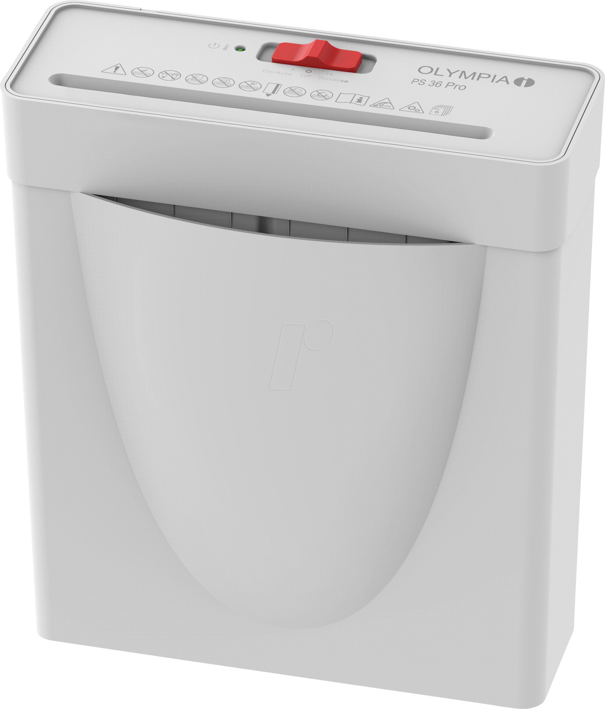 OLYMPIA PS36PWS - Aktenvernichter, Streifen-Schnitt, P-2, 8,1l, weiß