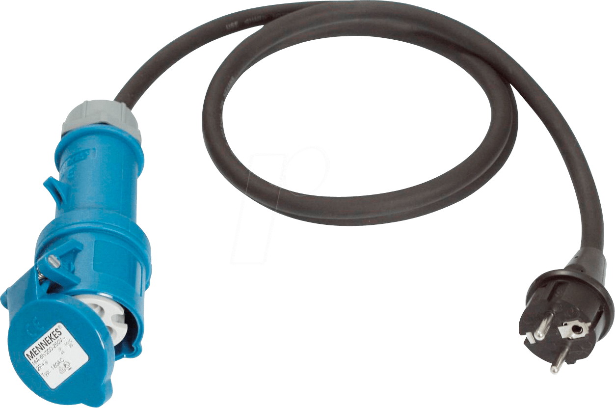 CEE-ADAPTER 3-K - Schutzkontakt-Stecker auf CEE-Kuppl. 230V/16A