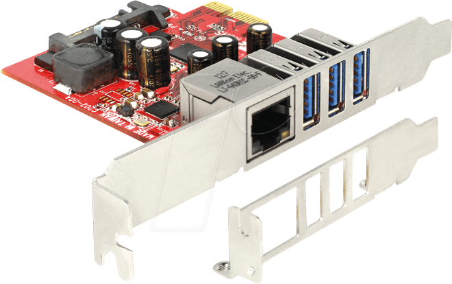 DELOCK 89382 - USB-Controller 3.0, 3-Port, Giga-LAN, PCIe, LP