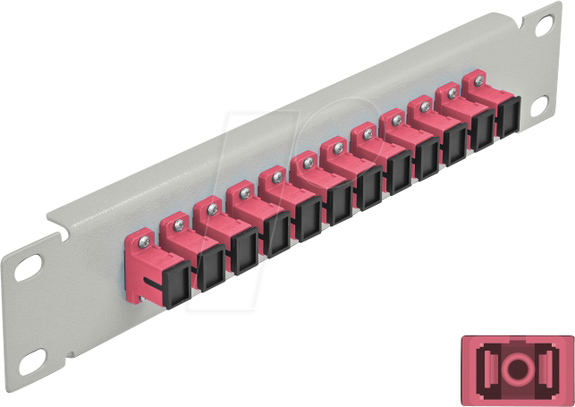 DELOCK 66785 - LWL Patchpanel, 10'', 12-Port, SC Simplex, 1HE, grau