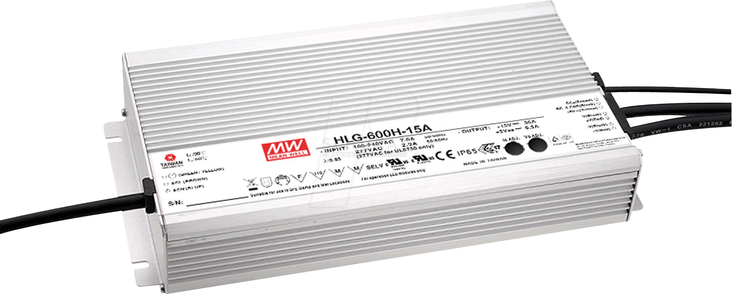 MW HLG-600H-12AB - LED-Trafo, 480 W, 12 V DC, 40000 mA, dimmbar, 3-in-1