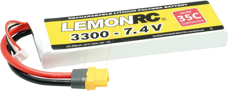 LRC 2S 3300 - LiPo Akku LEMONRC 3300 - 7.4V (35C)