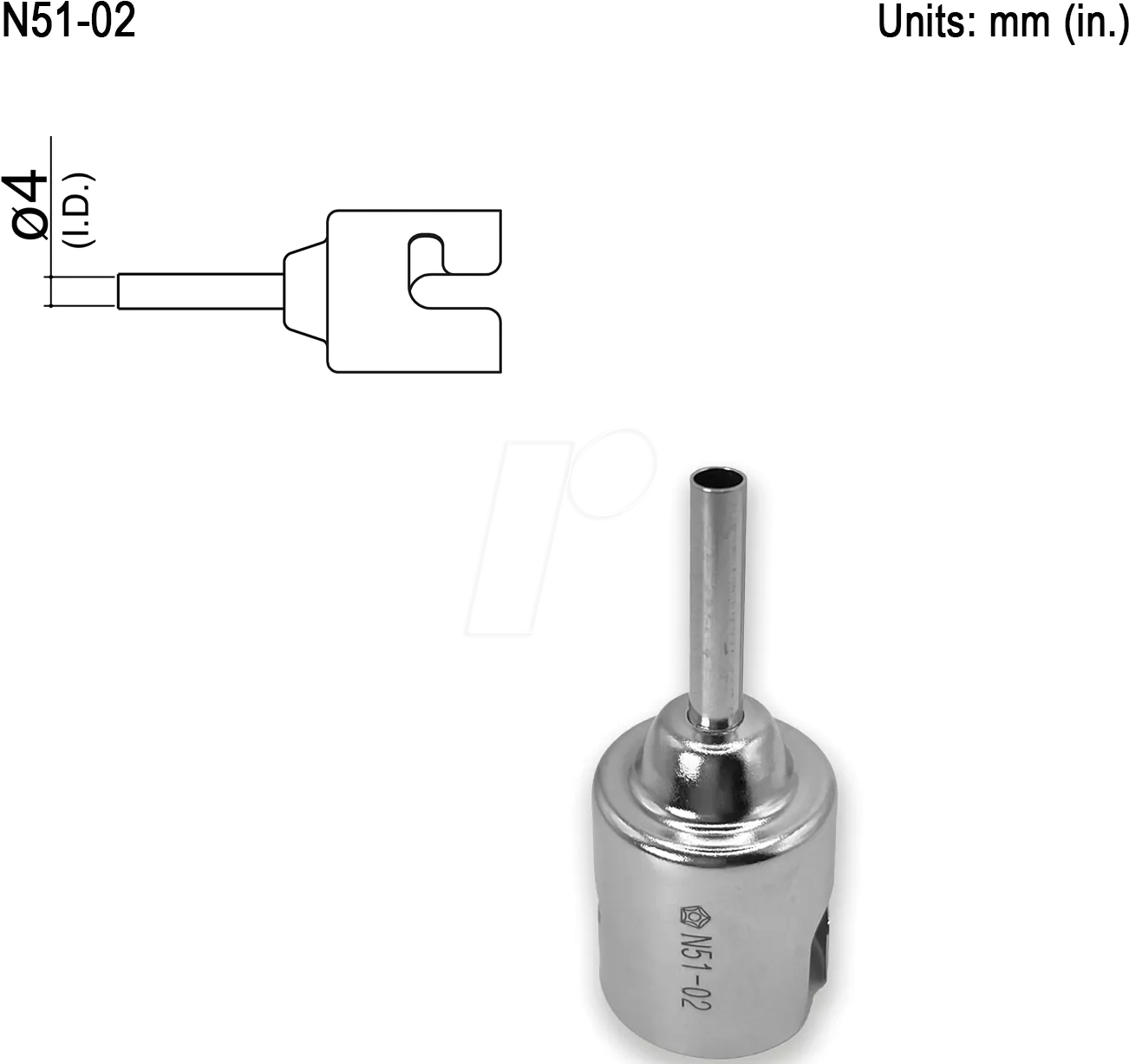 HAK N51-02 - Heißluftdüse N51-02, Schnellwechseltyp, Single, 4,0 mm