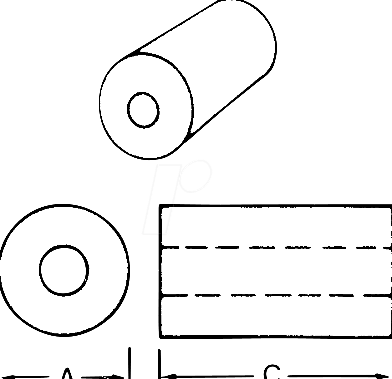 AMI FB-43-5621 - Ferritkern für Ø 6,4 mm, 188 nH, Material: 43