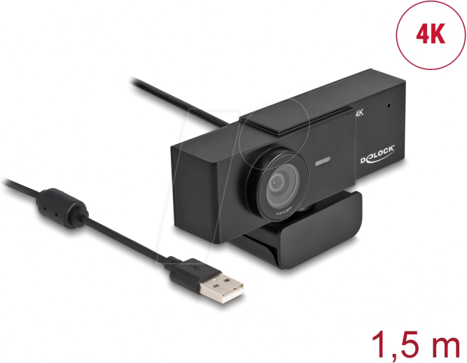 DELOCK 96400 - Webcam, UHD, mit Stativ