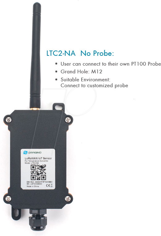 DRA LTC2-NA - LoRaWAN Temperatur Transmitter, ohne Sensor