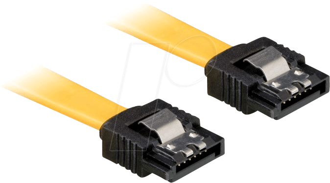 DELOCK 82808 - Kabel SATA 6 Gb/s ge/ge 20 cm gelb Metall