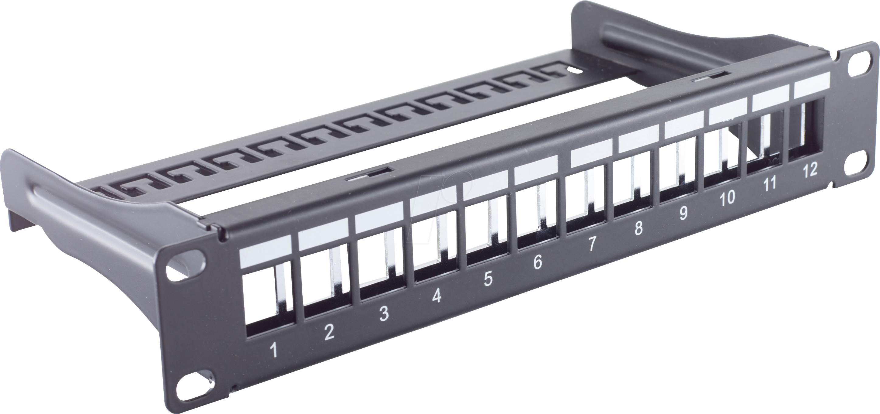 SHVP BS08-10080 - 10'' Keystone Panel, 12-fach, 1HE, STP, schwarz