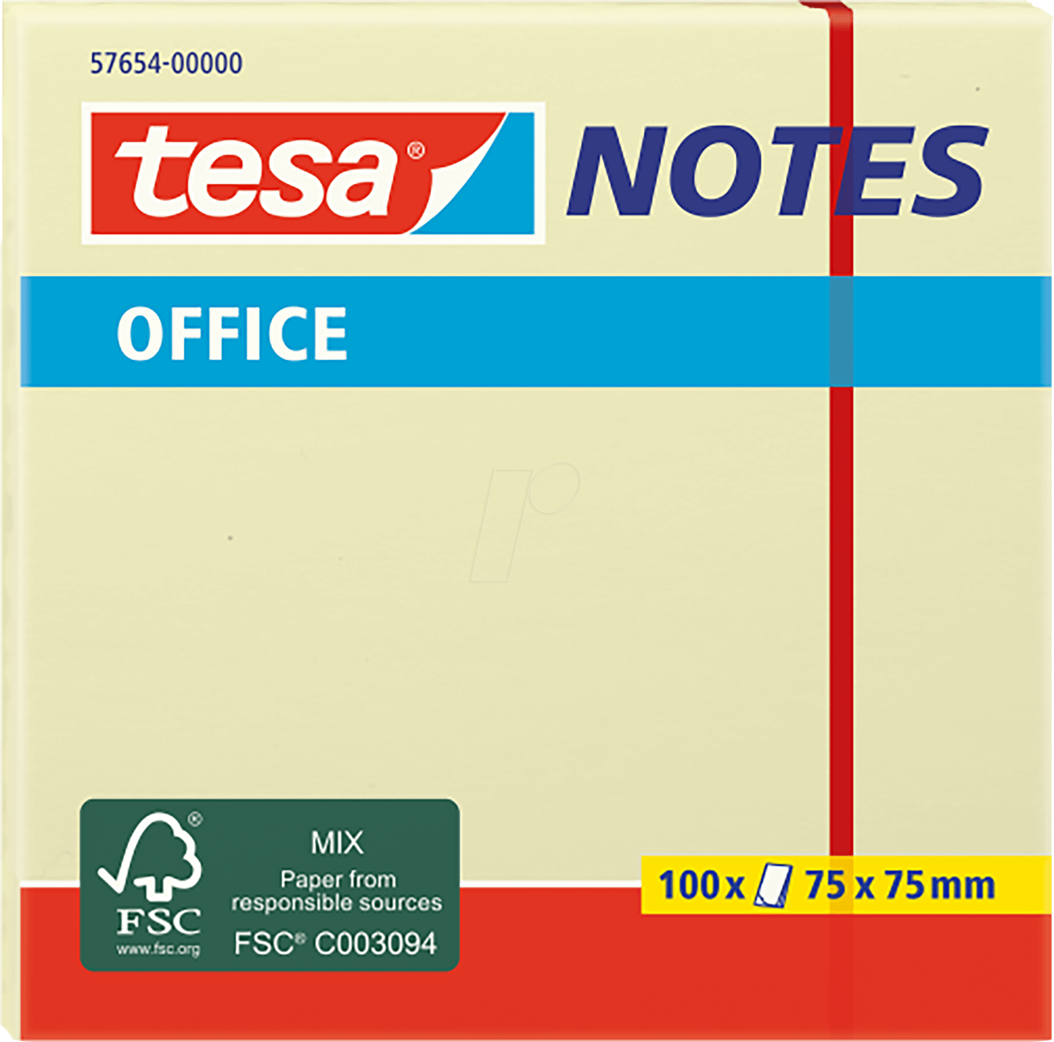 TESA 57654 - Klebezettel, 75 x 75mm, 100 Blatt