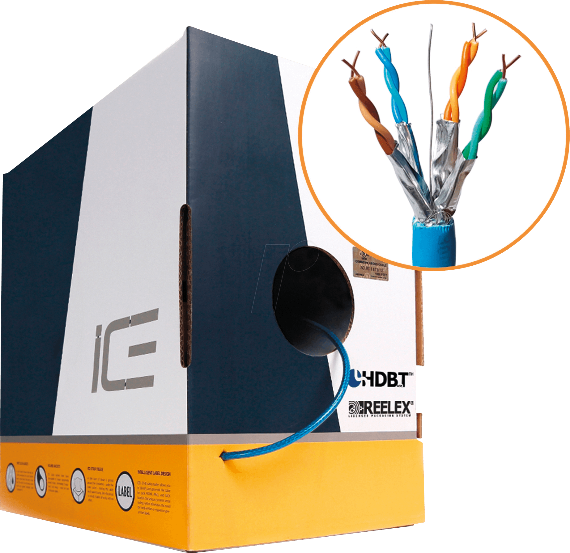 ICE CAT7GR LSZH - Cat.7 Verlegekabel, LSZH, S/FTP, 23AWG, 305 m