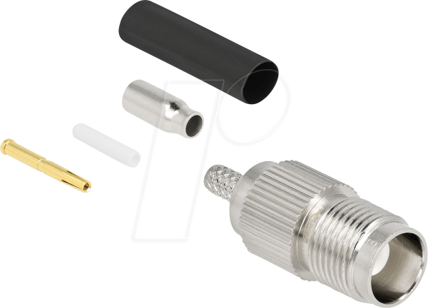 DELOCK 91762 - TNC Buchse zum Crimpen RG-174 / RG-316 mit passendem Schrumpfsch