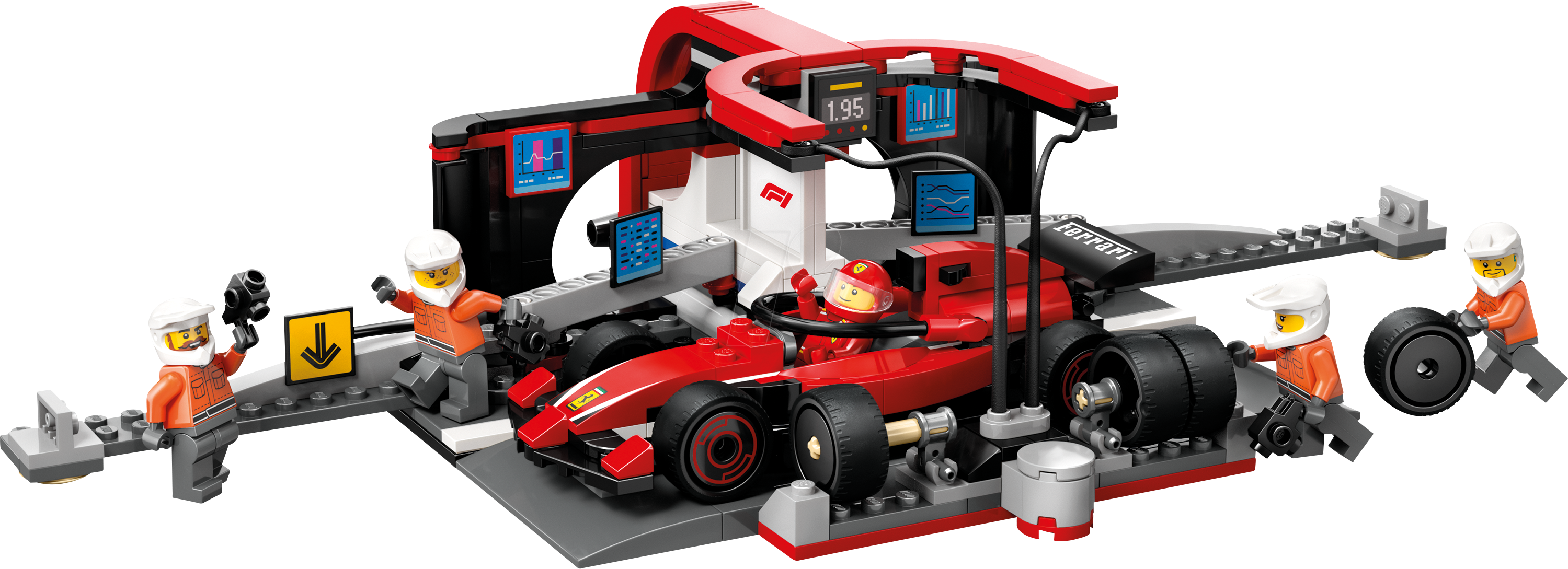 LEGO 60443 - LEGO® City F1 Boxenstopp mit Boxencrew und Ferrari Flitzer