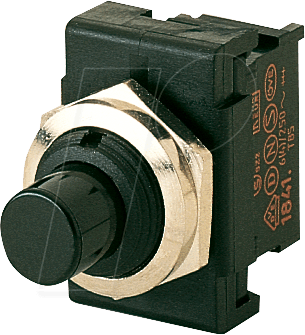 MAR 1841.1301 - Drucktaster, 6A-250VAC, 1x Aus, sw