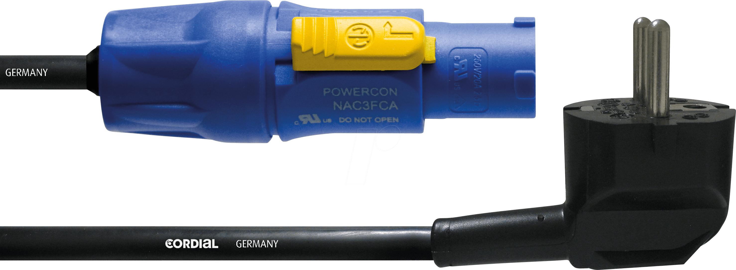 CFCA 1,5 SRC - Powercon Stecker/ Schutzkontakt Winkelstecker, 1,5 m