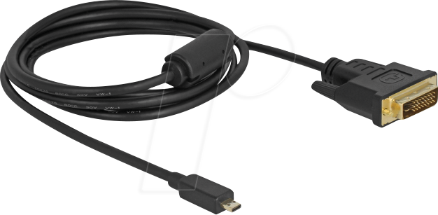 DELOCK 83586 - Kabel DVI 24+1 Stecker > Micro-HDMI Stecker 2,0 m