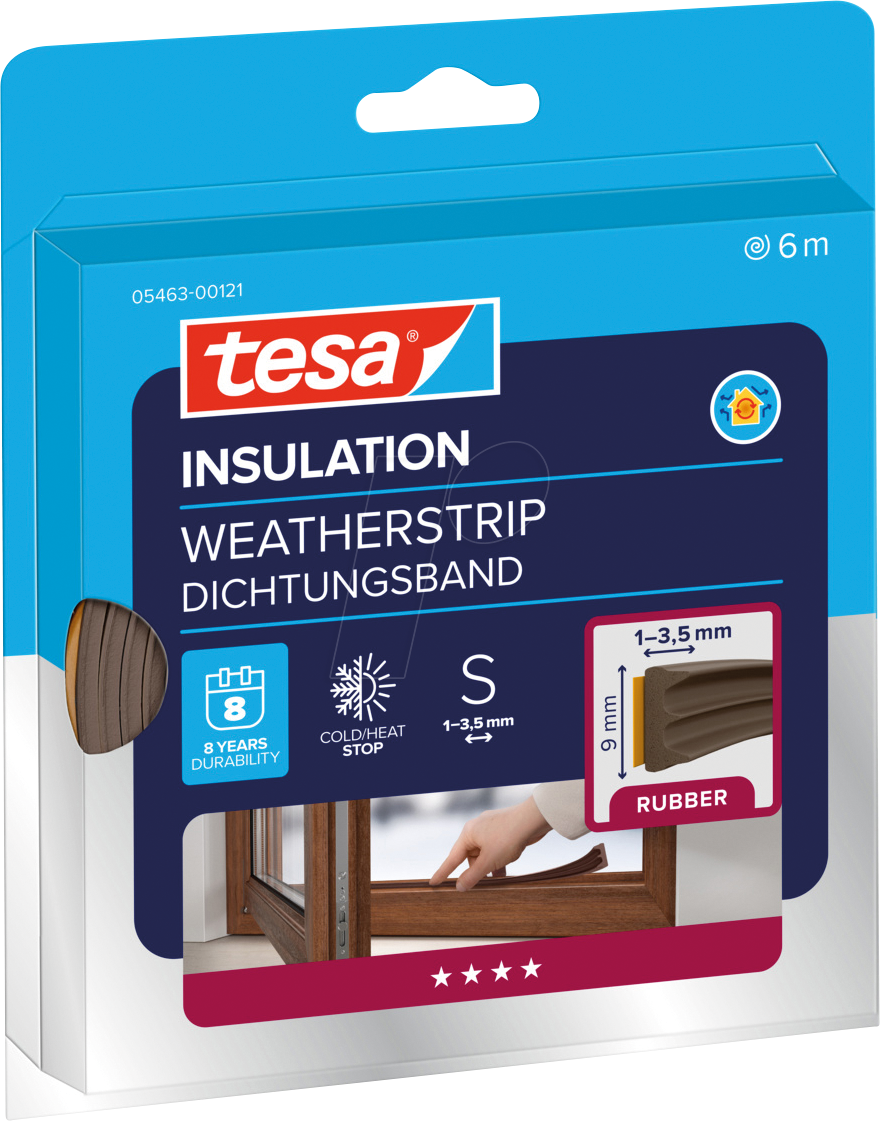 TESA 05463 BR - Dichtungsband tesa® INSULATION S, 6 m, braun