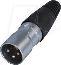 REAN RCX3M-Z0001 - XLR Kabelstecker 3-polig, IP65, verchromtes Gehäuse