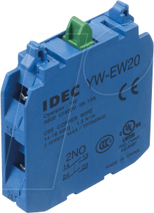 ID YWEW20 - Doppelter Kontaktblock YW, 2 NO, blau