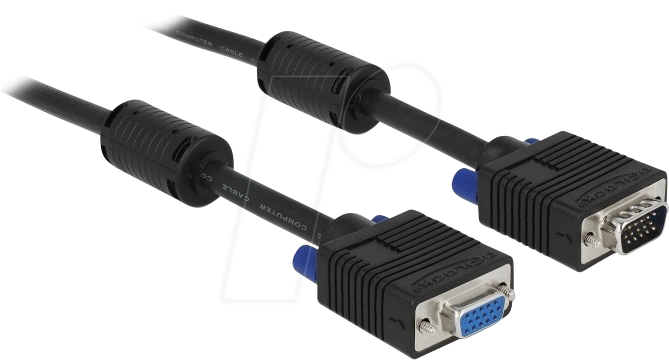 DELOCK 82564 - SVGA Verlängerungskabel Stecker zu Buchse, 2 m