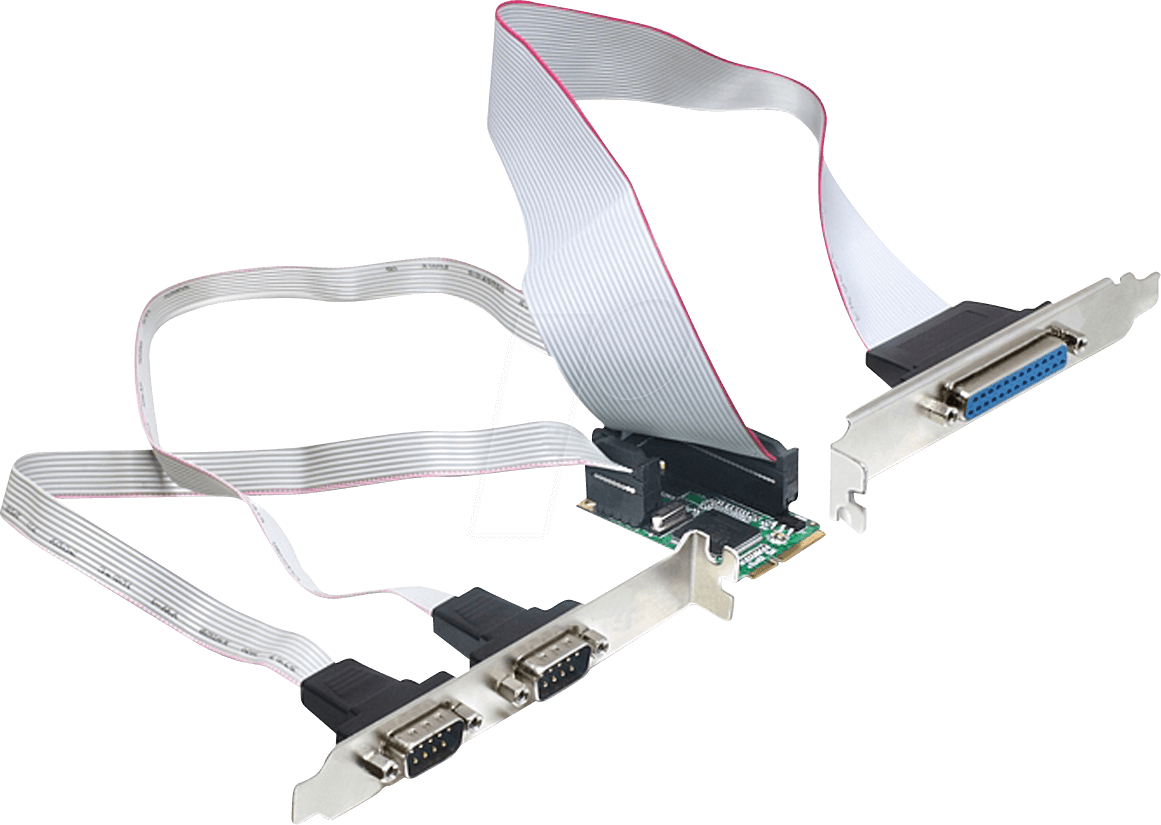 DELOCK 95232 - 3 Port RS232 DB25, parallel, seriell, miniPCIe full size