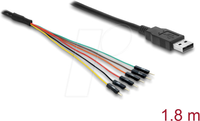 DELOCK 63986 - USB 2.0 A Stecker > UART TTL (5 V) 6 x Pfostenstecker 1,8 m