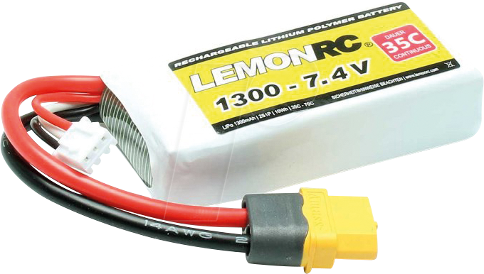 LRC 2S 1300 - LiPo Akku LEMONRC 1300 - 7.4V (35C)