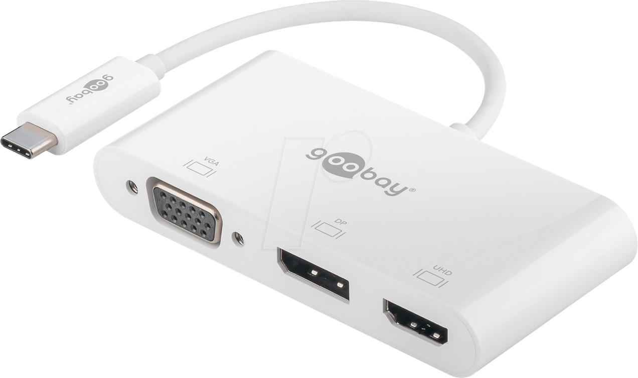 GOOBAY 52412 - Adapter USB-C > HDMI+DP+VGA, 4K 60 Hz