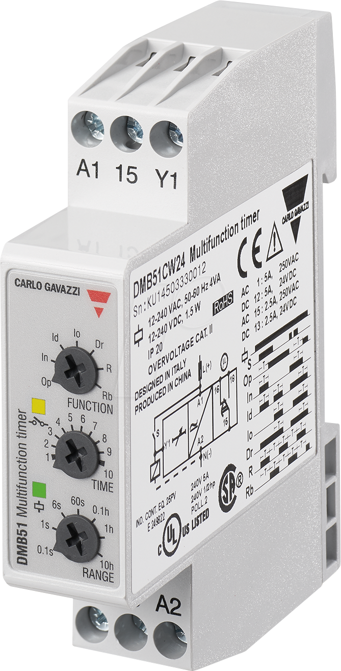 DMB51CM24 - Zeitrelais DMB51, 1 Wechsler, 240 V AC, 24 V DC, Multifunktion