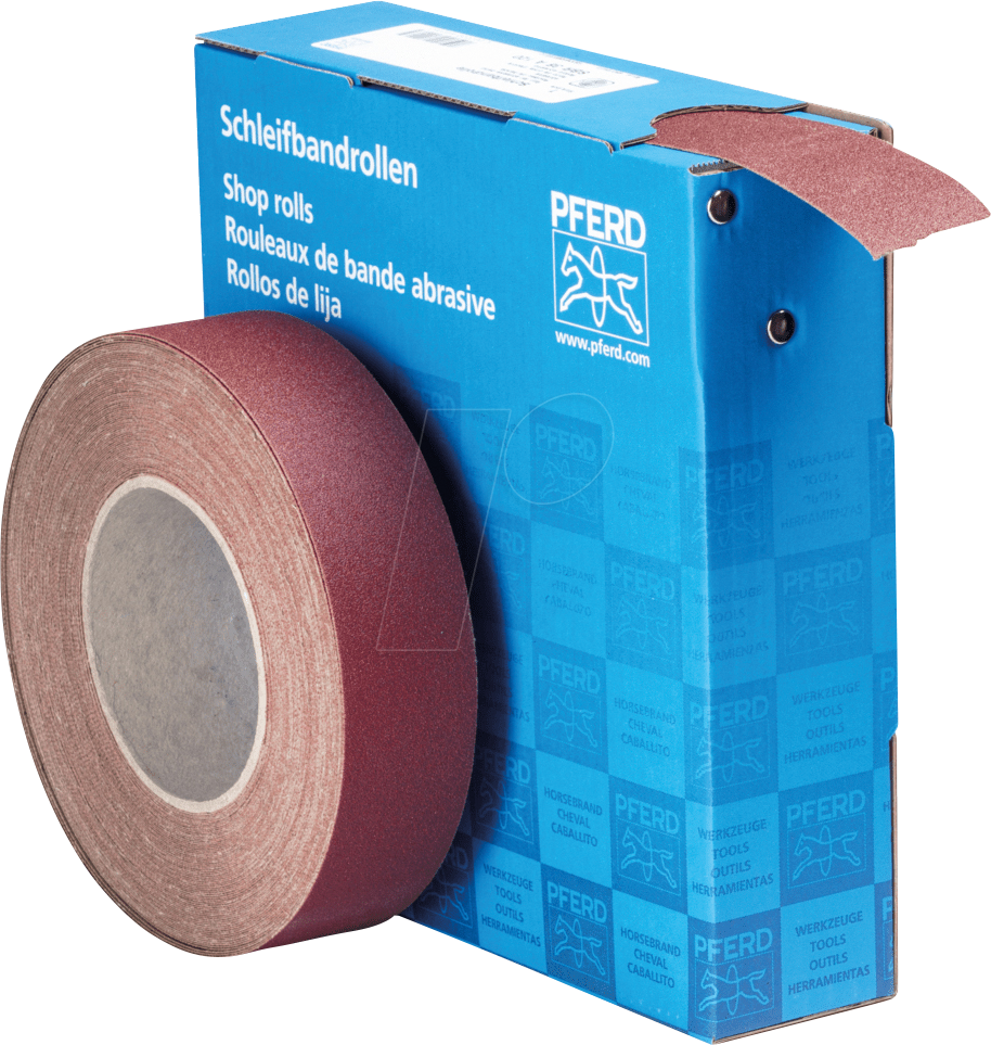 PFERD 45016412 - Korund Schleifbandrolle Gewebe SBR Breite 38 mmxLänge 25m A120