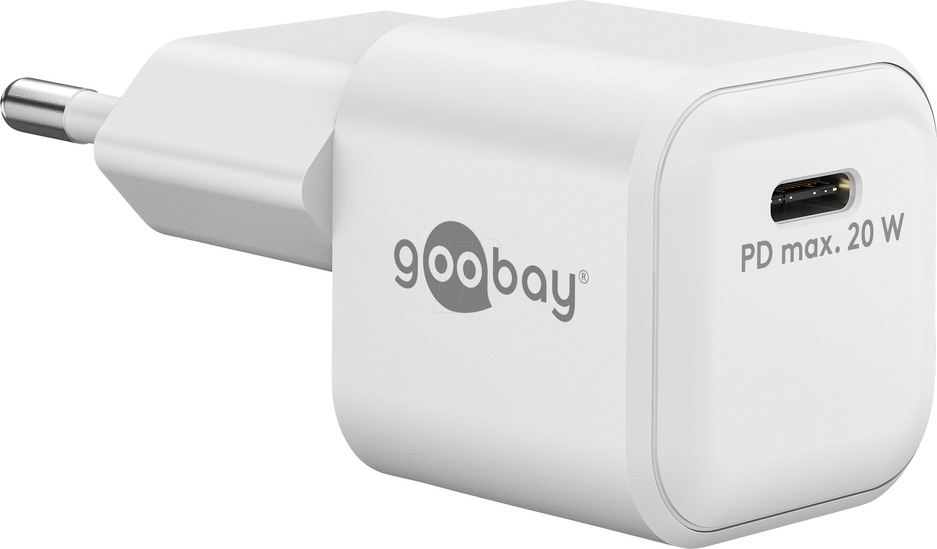 GOOBAY 79151 - USB-Ladegerät, 20 W, GaN, 1x USB-C, weiß