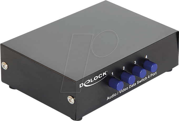 DELOCK 87637 - Switch, 4-port Audio / Video, manuell, bidirekt.